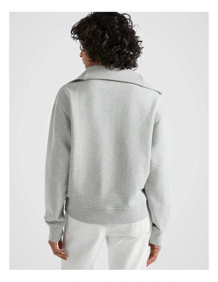 Core Heritage Half Zip Sweat in Silver Marle