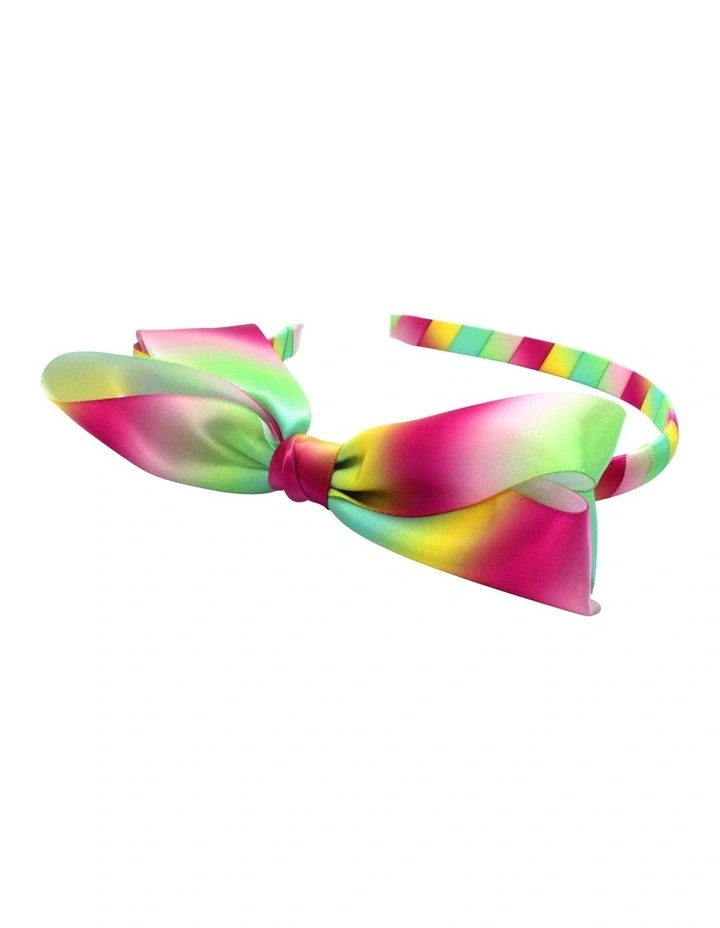 Top Bow Rainbow Alice Band in Multi
