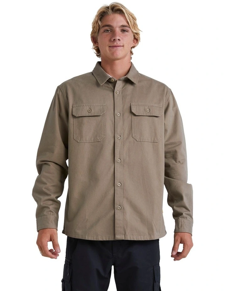Reef Casual Long Sleeve Shirt in Taupe