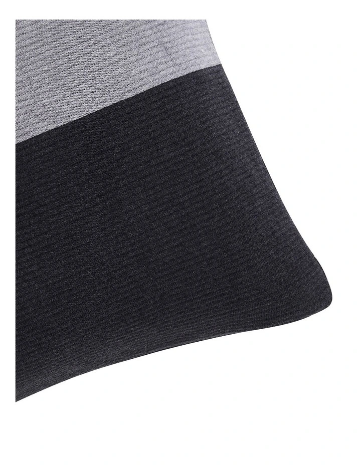 Colourblock Rib Logo Cushion in Grey/Black