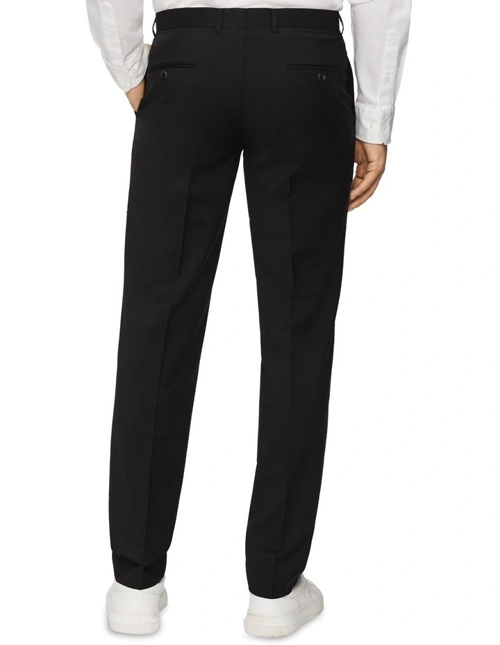 Slim Twill Suit Trouser in Black