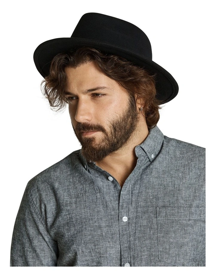 The Wool Felt Fedora Hat Black