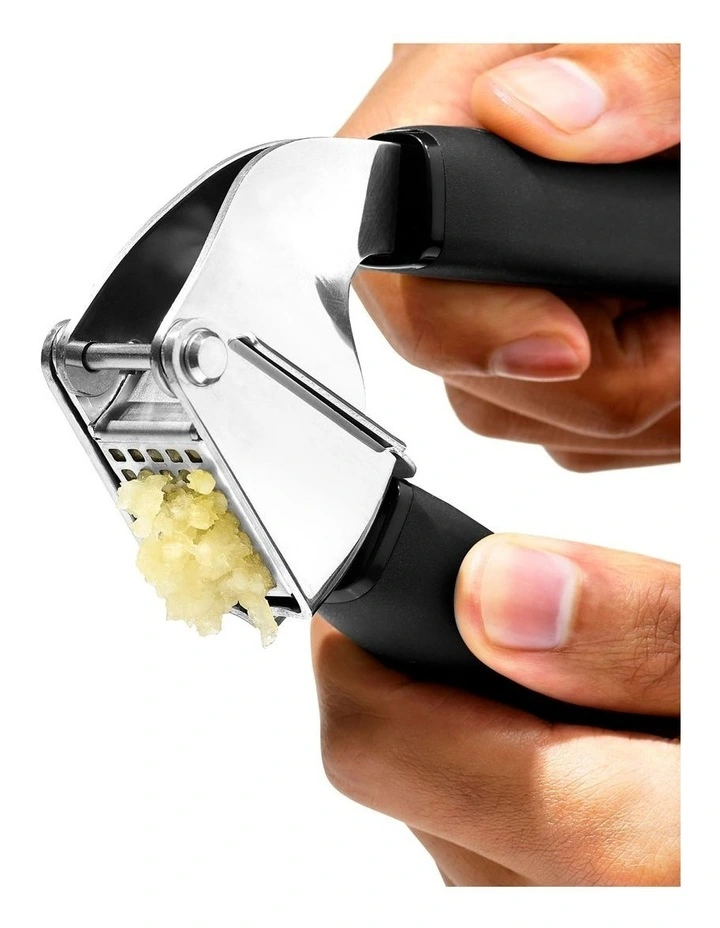 Garlic Press in Black,Silver