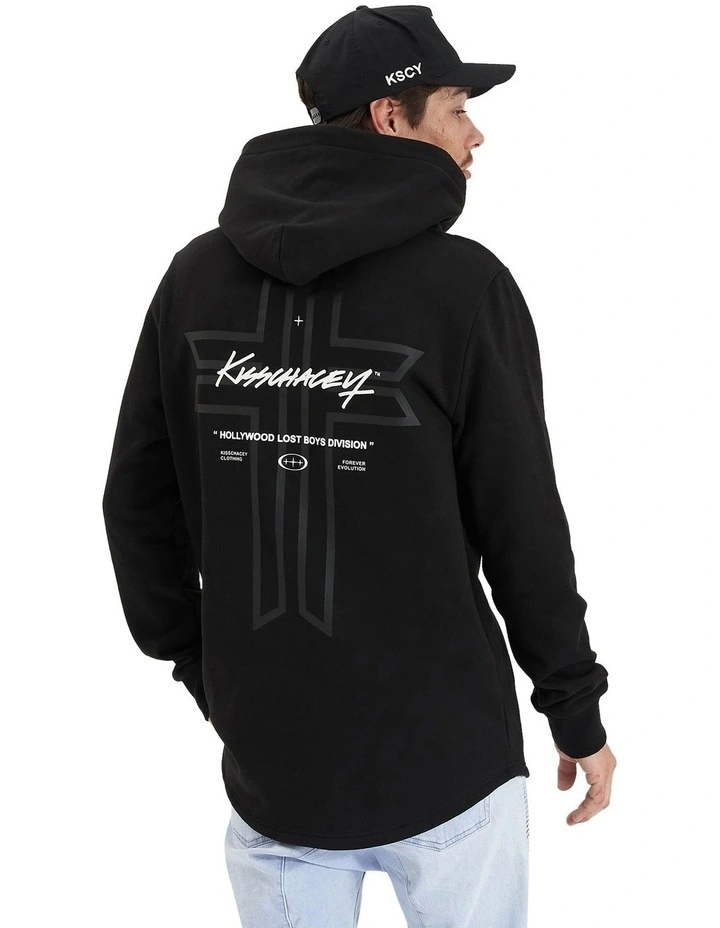 Zenth Heavy Hooded Dual Curved Sweater in Black