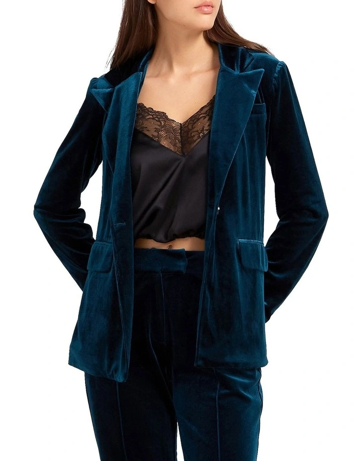 Eternity Velvet Blazer in Blue