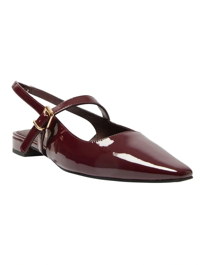 Bianca Flat Shoes in Wine Patent