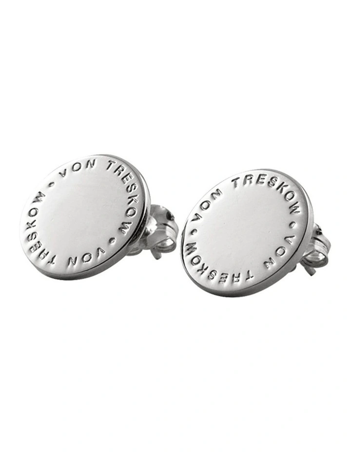 VT Plate Silver Stud Earrings