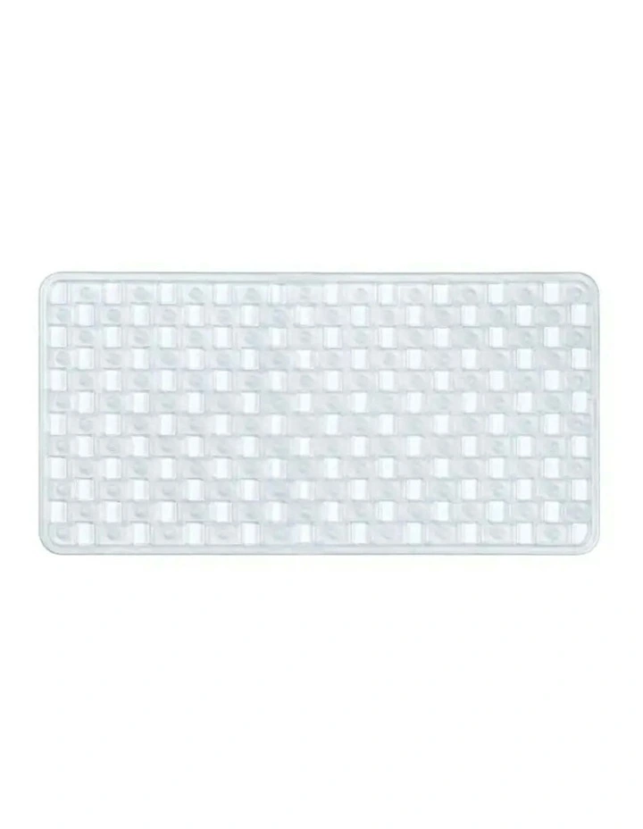 PVC Non-Slip Bathroom Bathmat 77cmx39cm in Clear