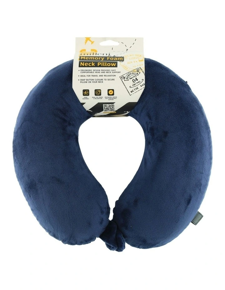 Travel Memory Foam Neck Pillow in Blue