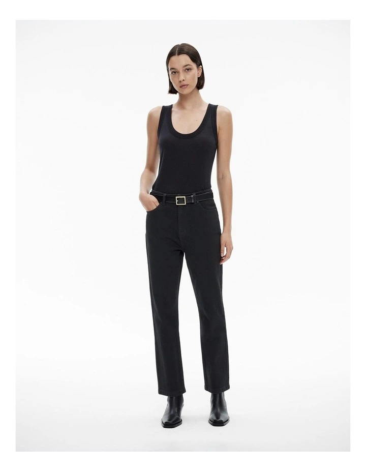 Slim Straight Jean in Black