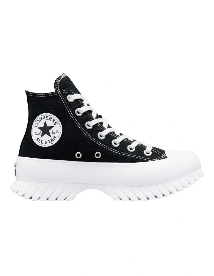 Chuck Taylor Lugged Hi Canvas Sneaker in Black/White