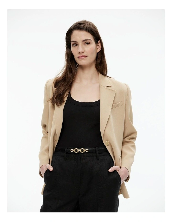 Oval Link Chain Belt in Black