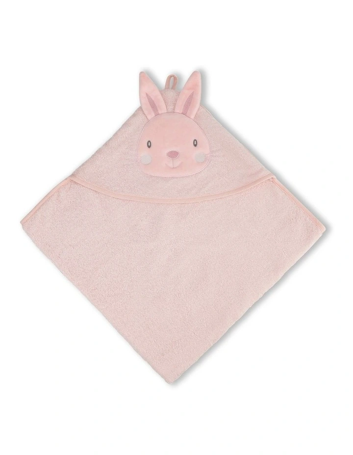 Character Harvest Bunny Hooded Towel in Pink