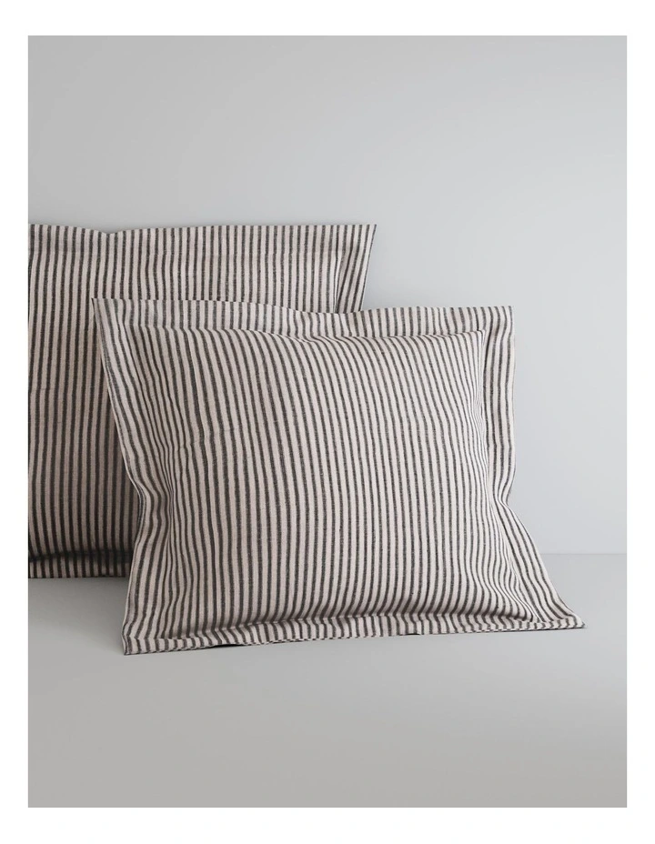 Abbotson Ticking Stripe European Pillowcase in Carbon