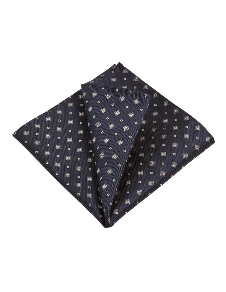 Geo Silk Pocket Square in Blue/Multi