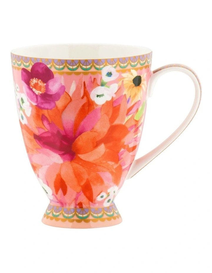 Teas & C's Dahlia Daze Footed Mug 300ml Gift Boxed in Multi