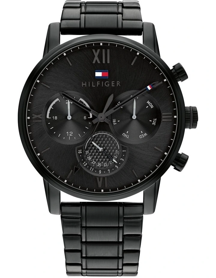 Sullivan Ip Black Steel Men's Black Chronograph Watch