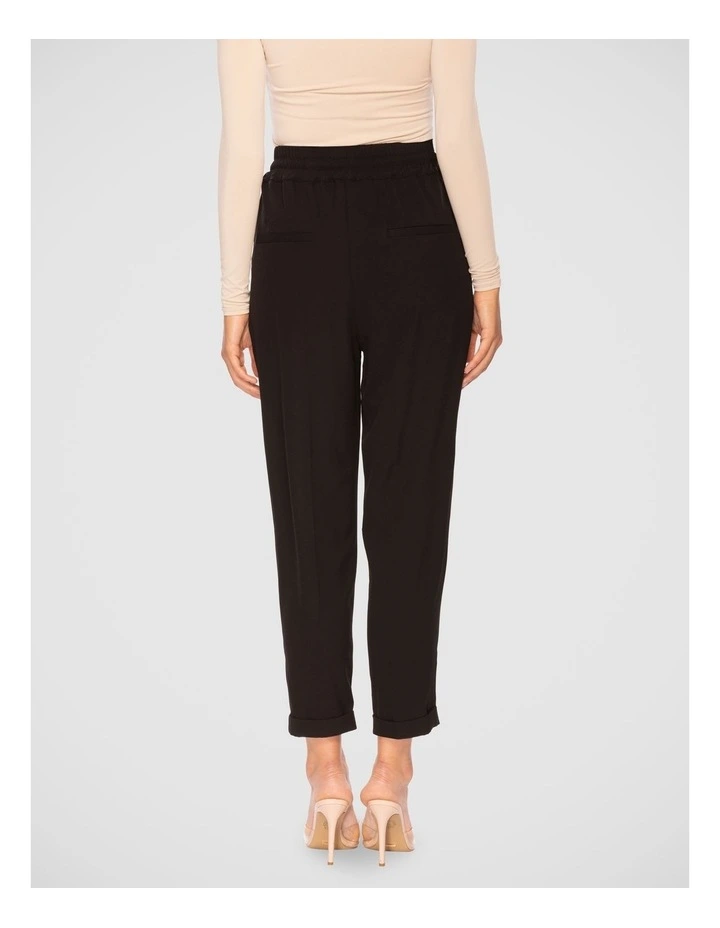 Marcelle Elastic Waist Pant in Black