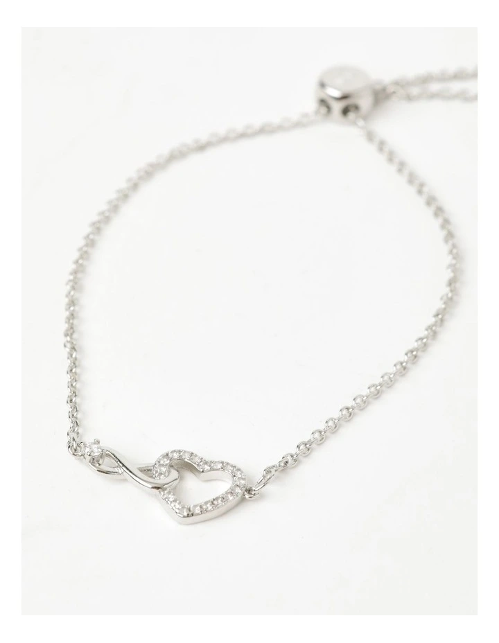 Interlocked Hearts Bracelet Boxed Jewellery in Silver