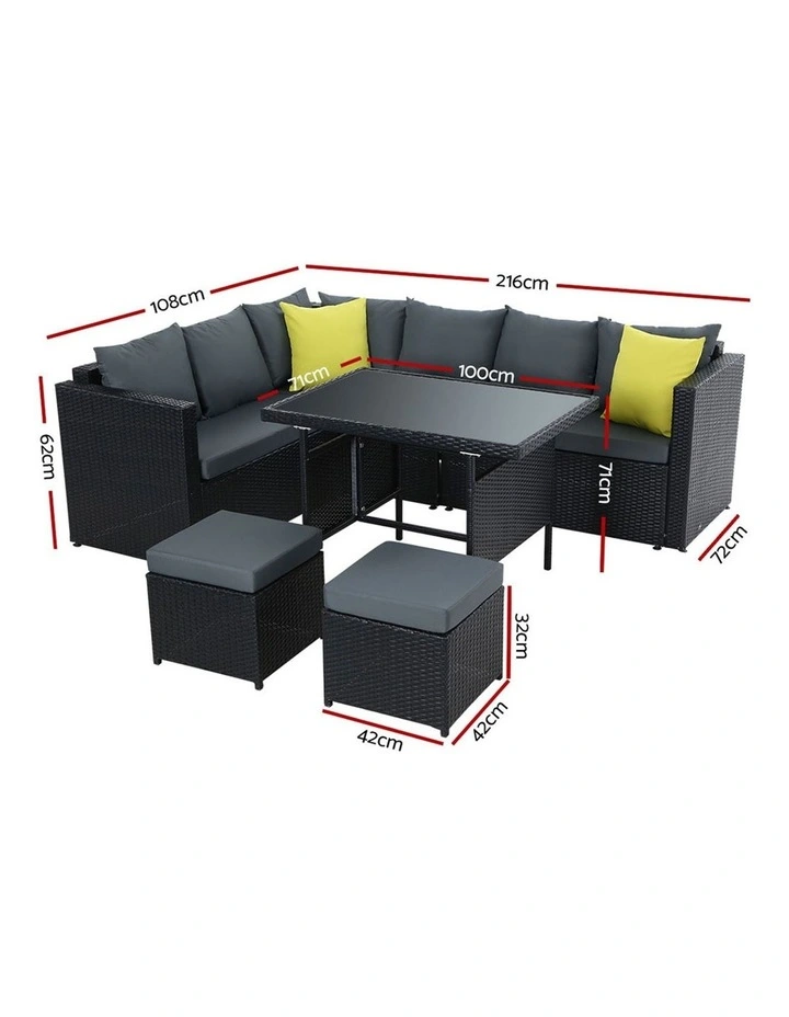 Outdoor Furniture Patio Set Dining Sofa Table Chair Lounge Wicker Garden