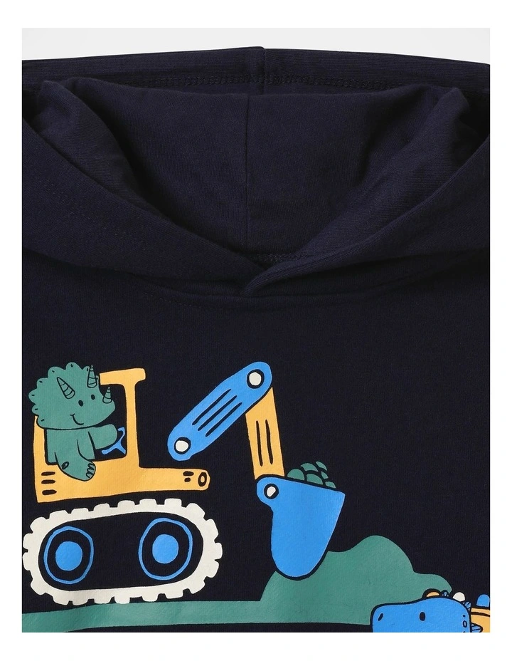 Essential Dino Tractor Hoodie in Navy