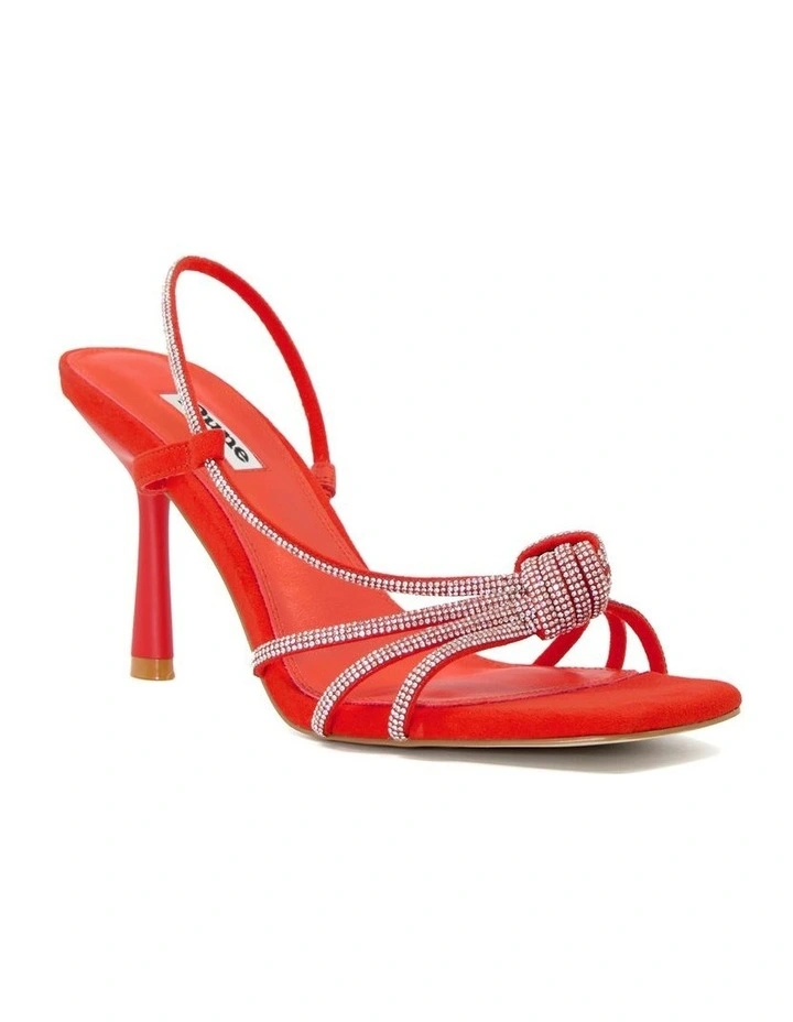 Meta Heeled Sandal in Orange
