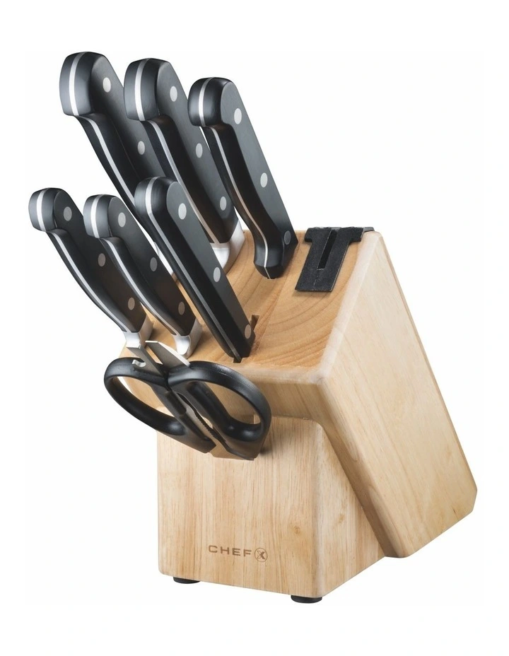 Classic Knife Block Set 9 Piece in Brown