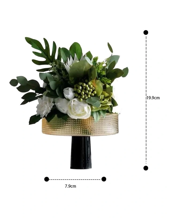 Exclusive Design Small French Style Artificial Flower Arrangement in Green