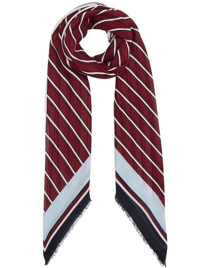 Stripe Square Scarf in Blue