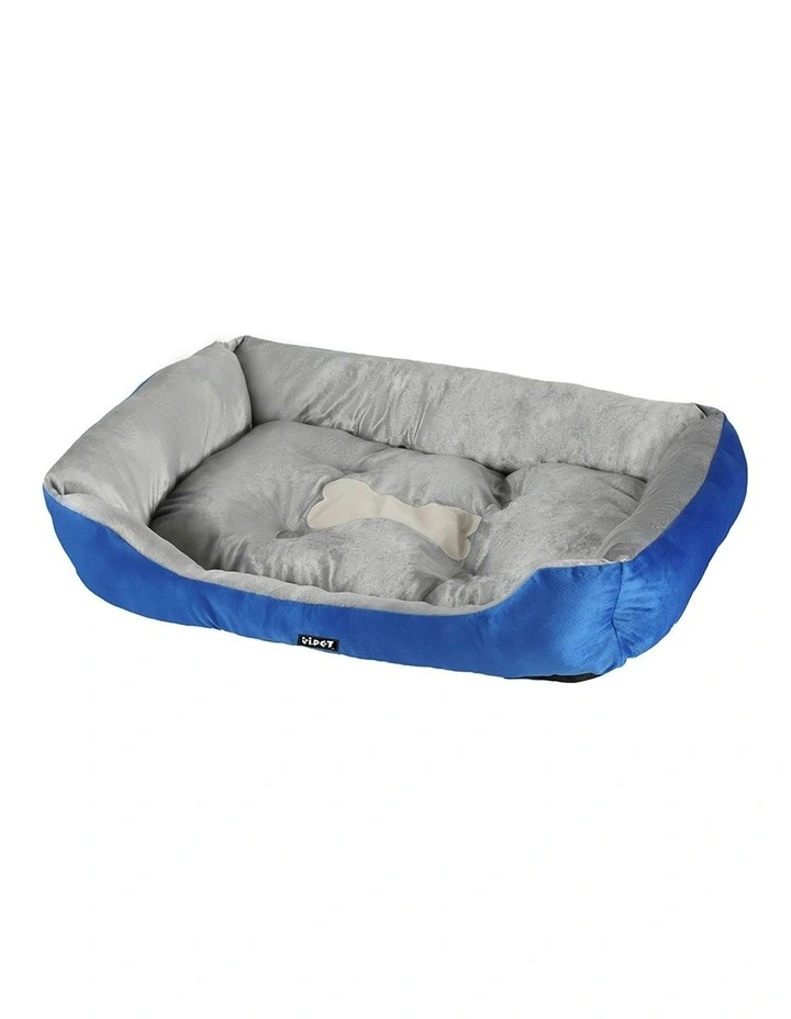 Calming Soft Mat Washable Pet Bed in Blue