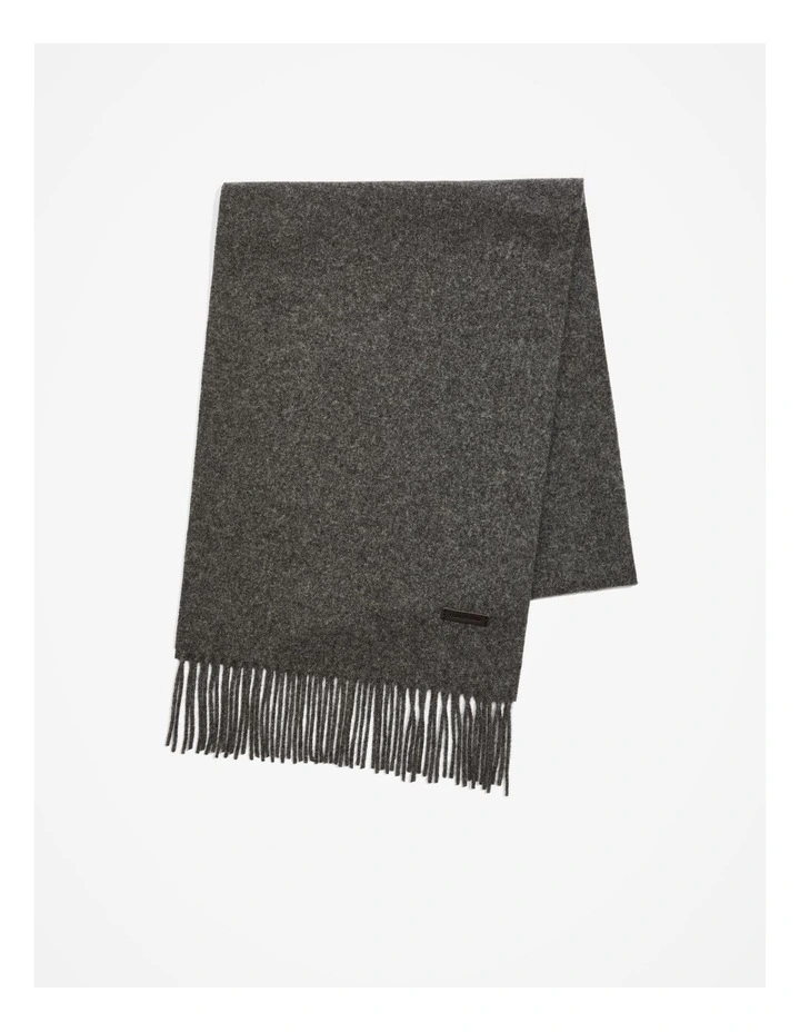 Woven Wool Scarf in Charcoal