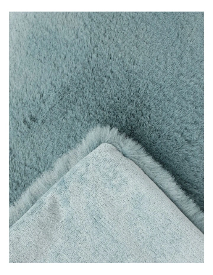 Amelie Fur Throw in Duck Egg