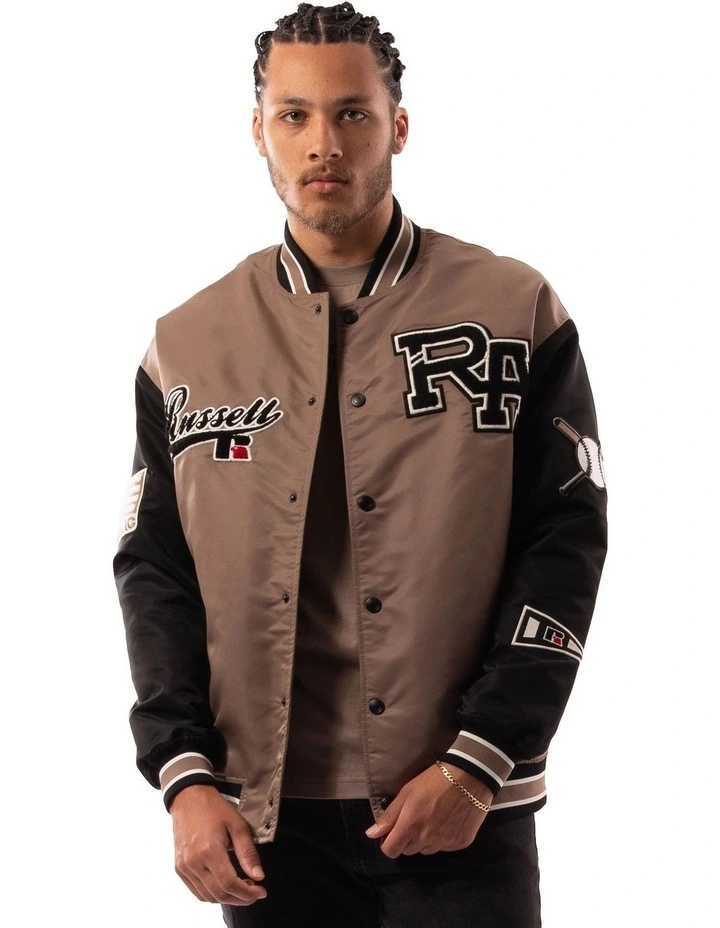 Varsity Badge Jacket in Earth