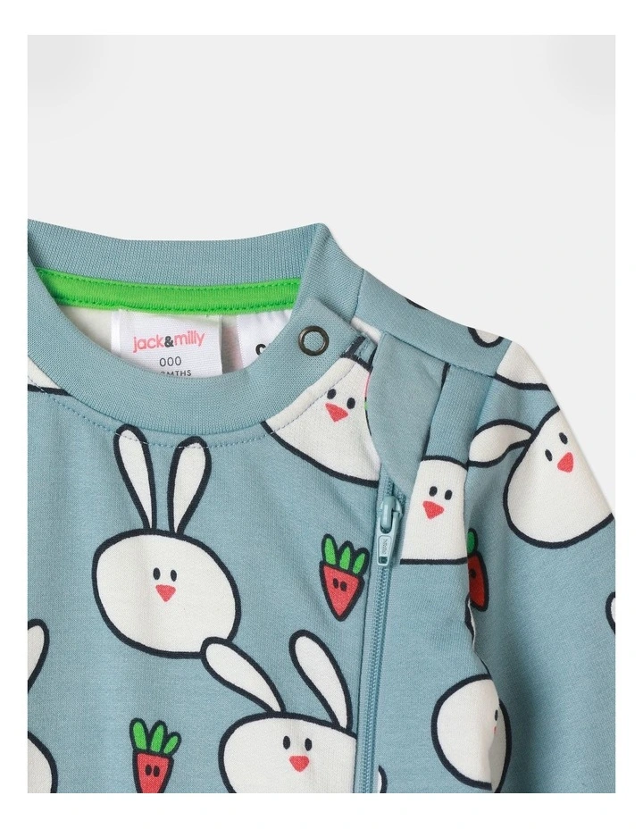 Charlie Fleece Coverall in Light Blue