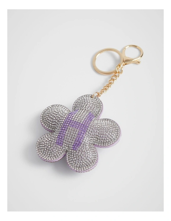Daisy Initial "H" Keyring in Purple