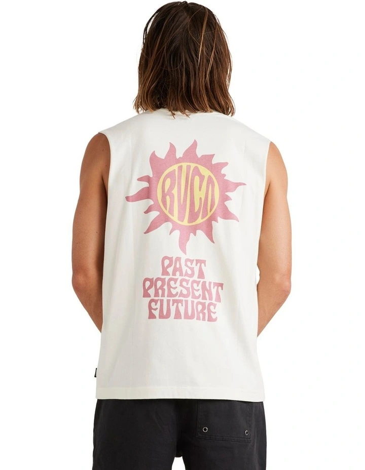 Sol Stamp Tank Top in Antique White