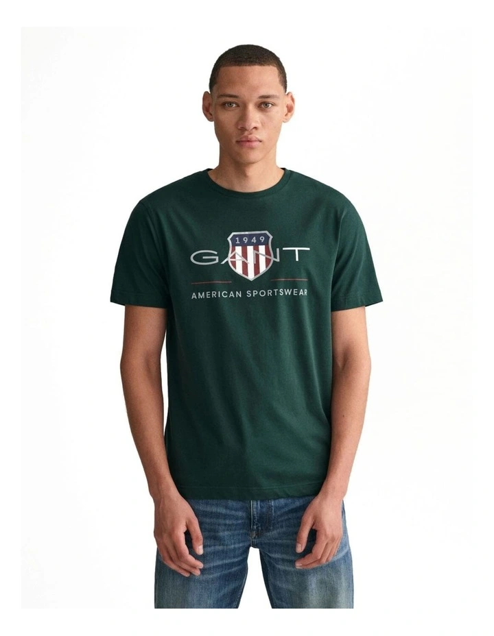 Archive Shield T-shirt in Tartan Green
