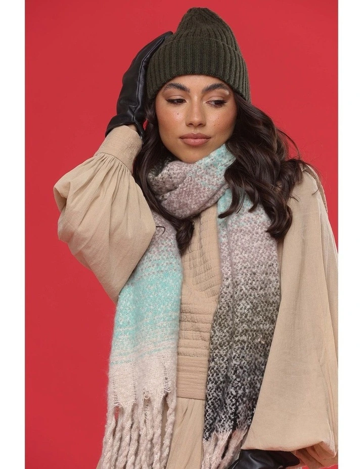 Mia Wool Blend Beanie in Khaki
