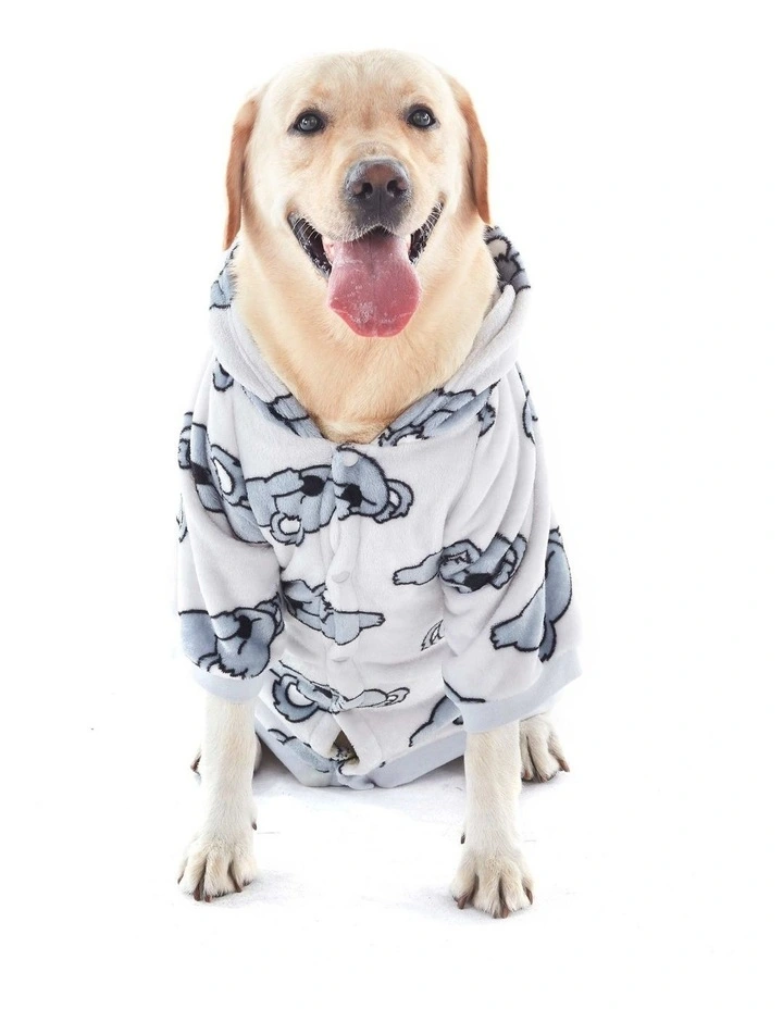 Charlie's Bearly Awake Dog Hoodie in Grey