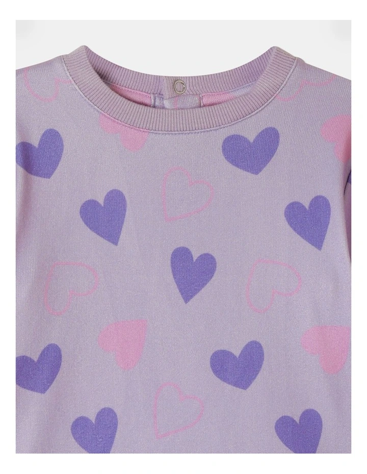 Hearts Pyjama Set in Lavender