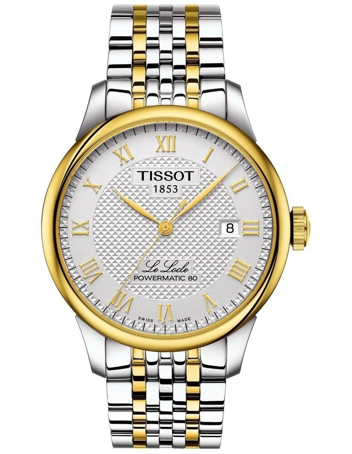 Le Locle Powermatic 80 T0064072203301 Automatic Watch in Grey/Yellow Gold
