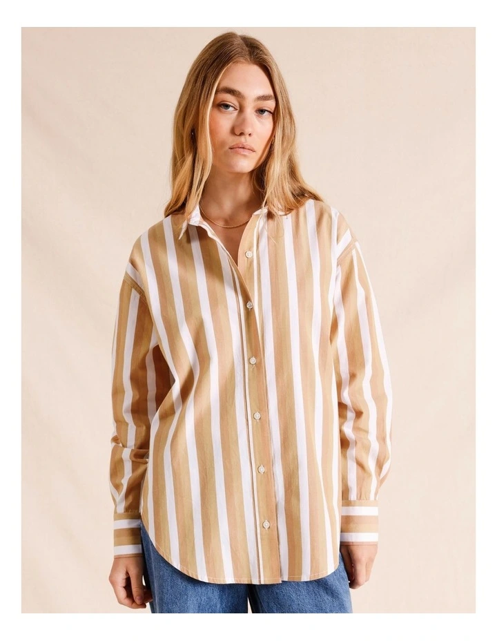 Yarn Dye Stripe Oversized Shirt in Assorted