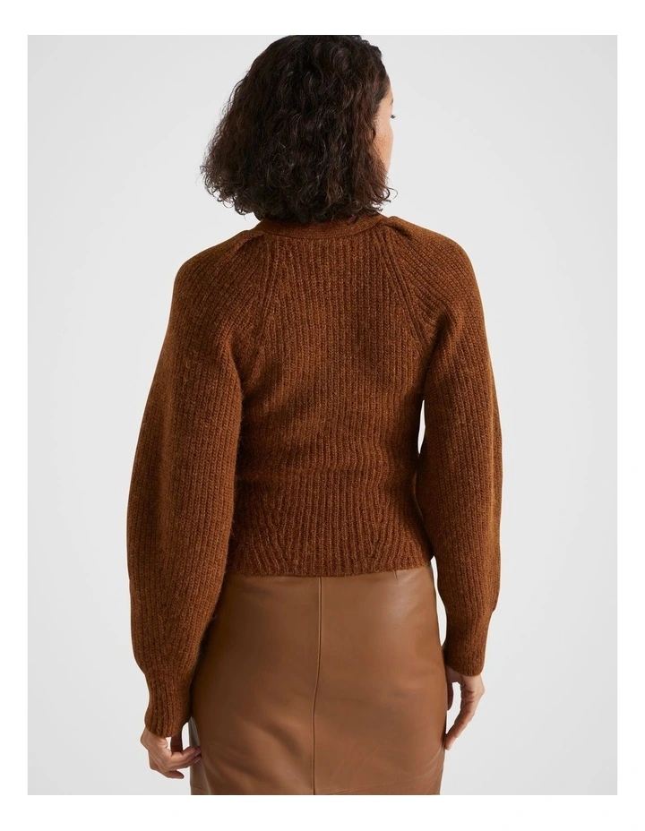 Ring Detail Raglan Knit in Spice Marle