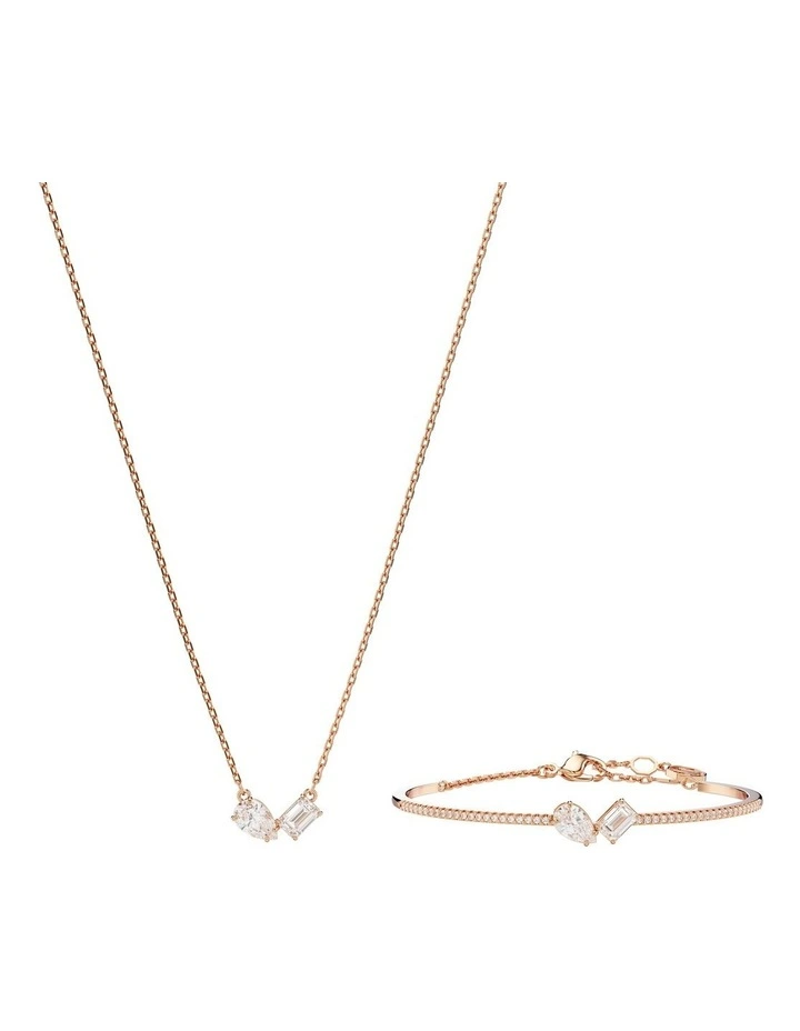 Mesmera Set Mixed Cuts Rose Gold-Tone Plated in White