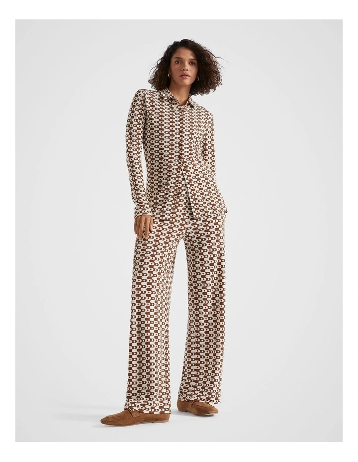 Swirl Polo Top in Spice Geo