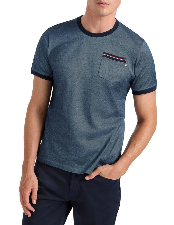 Declan Mercerised Tee in Topaz Blue