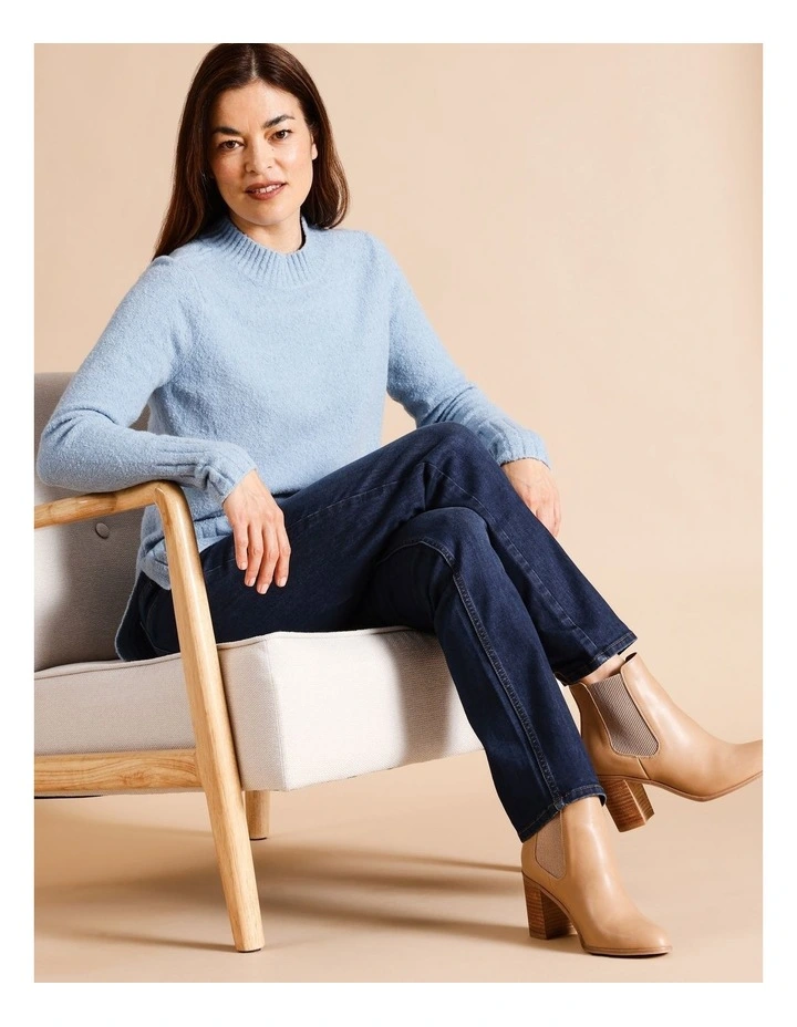 Organic Cotton Blend Wardrobe Staple Straight Jean In Dark Wash