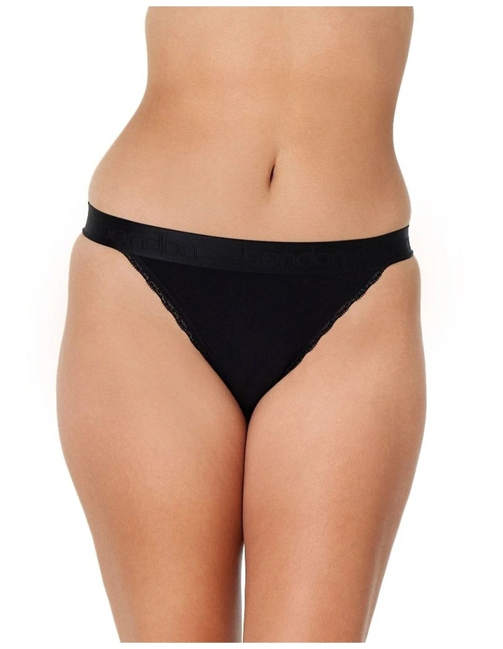 Cotton Logo Tanga in Black