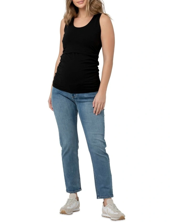Organic Nursing Tank in Black