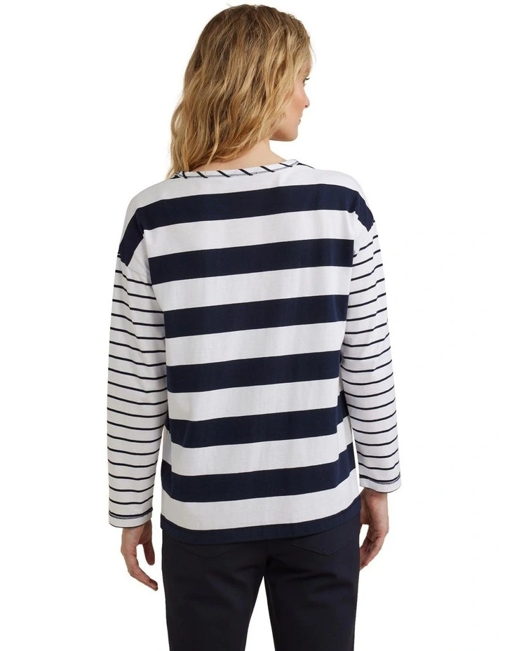 Stripe Tee in Navy